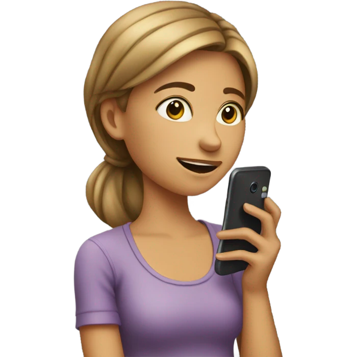 A girl with her phone  emoji
