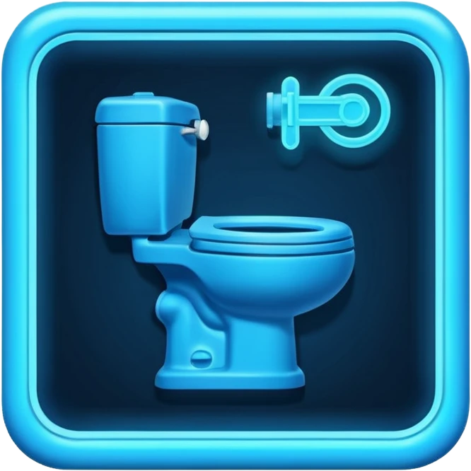 neon toilet sign emoji
