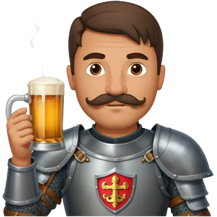 Medieval knight Man with a moustach in a tavern emoji