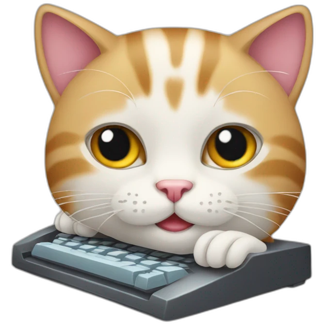 Cat typing emoji