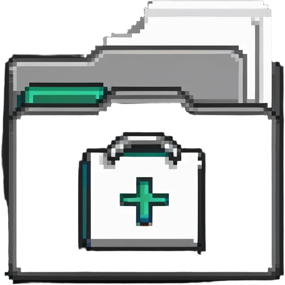 help documentation icon with folder and information symbol emoji