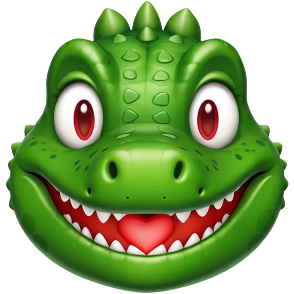 crocodile with heart eyes in love emoji