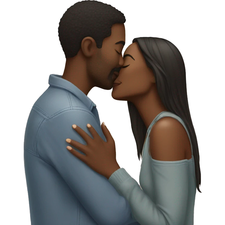 intimate couple kissing moment emoji
