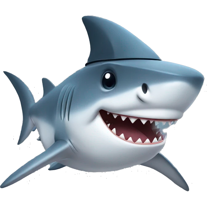 shark with hat emoji