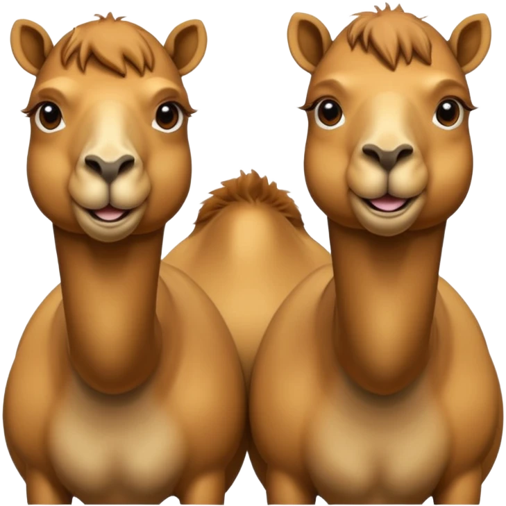 High resolution camels without fur emoji