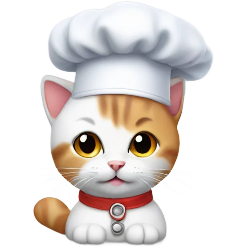 Kitten with chefs hat on emoji