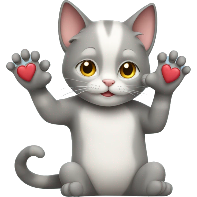 Cat making a heart with his paws  emoji