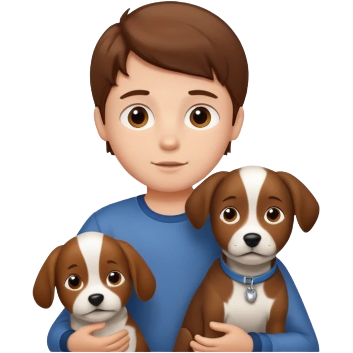Little boy and dog emoji