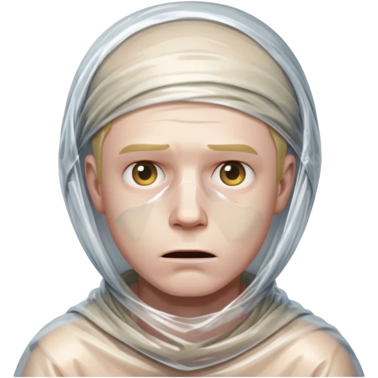 male body wrapped in plastic wrap emoji