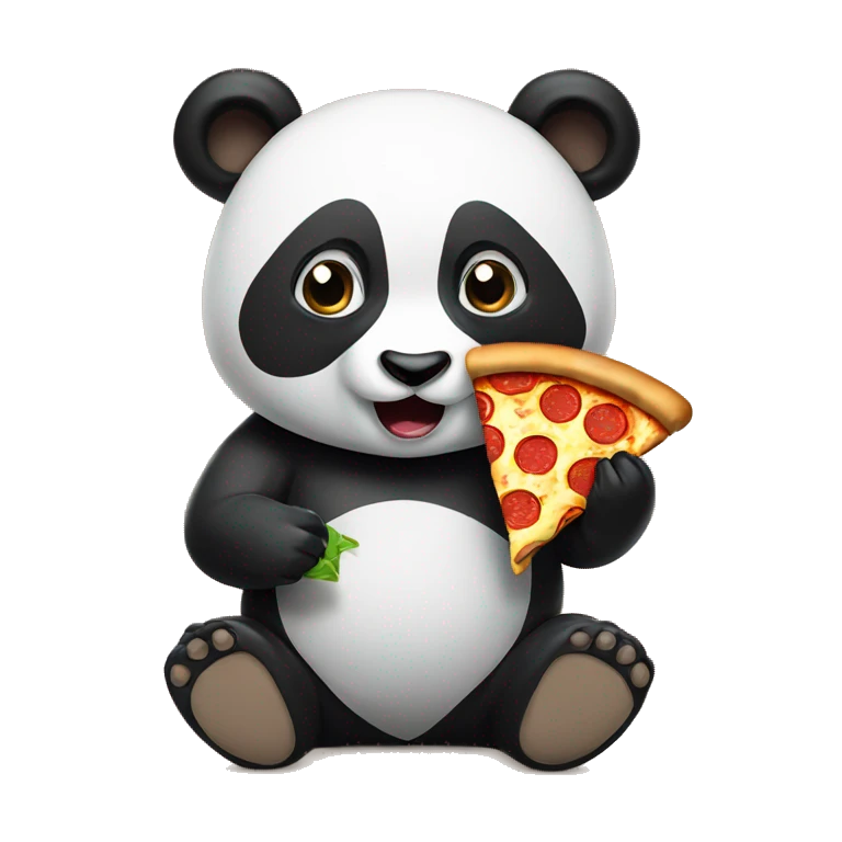 Panda eating pizza emoji