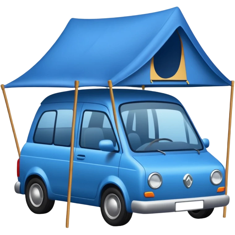 Tent on car emoji