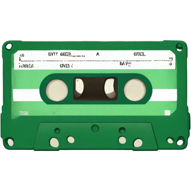 green vintage cassette tape emoji