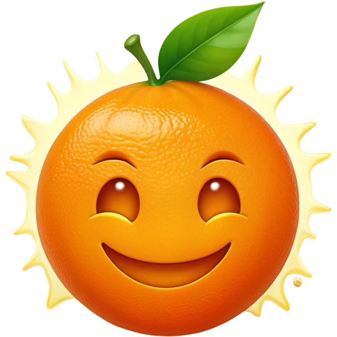 Cinematic Realistic Orange Emoji, Juicy and vibrant, with a bright, glossy skin that gleams in the light, revealing a slight texture from the natural pith. The orange segments peek through as the fruit radiates refreshing energy. Soft glowing outline, capturing the essence of a sweet, zesty burst of flavor in a perfect orange! emoji