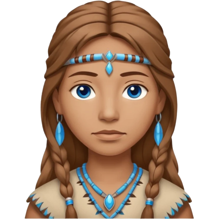 can you make a light native American emoji with light brown hair and blue eyes  emoji