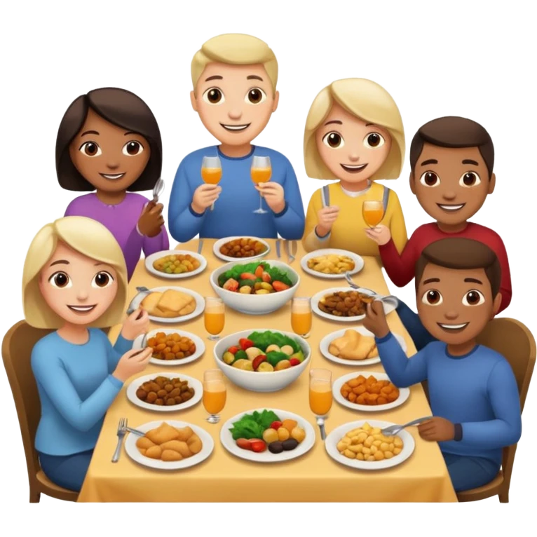 people eating dinner together emoji