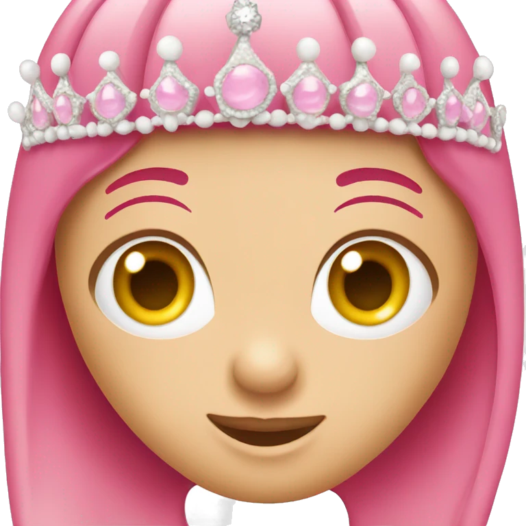 A pink jellybean (the candy) with a tiara emoji
