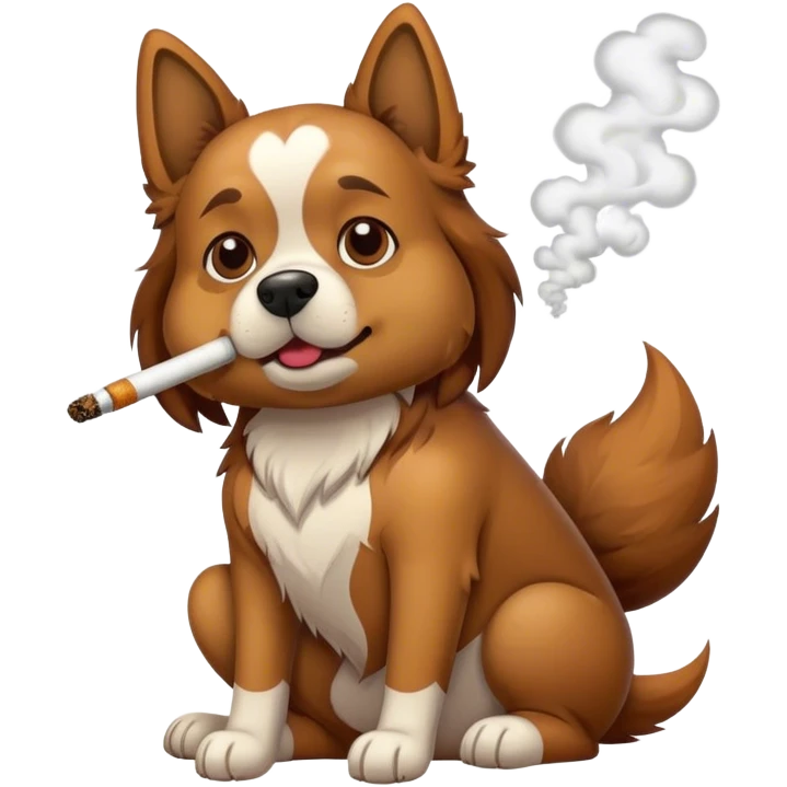 a dog smoking weed emoji