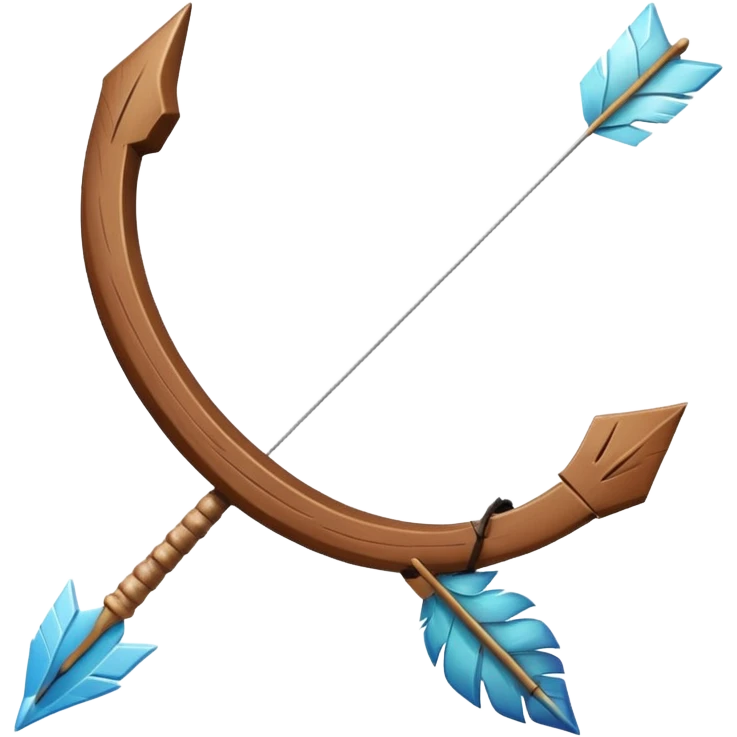 Arrow frozen mid-release, bow vibrating emoji