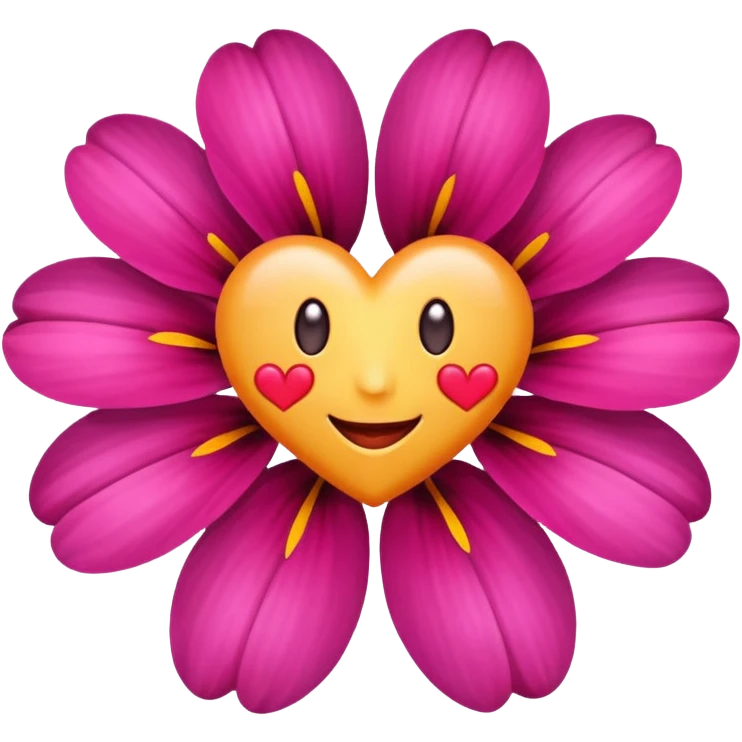 A flower with heart eyes emoji