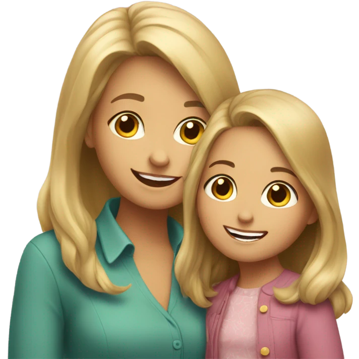 happy aunt and niece  emoji