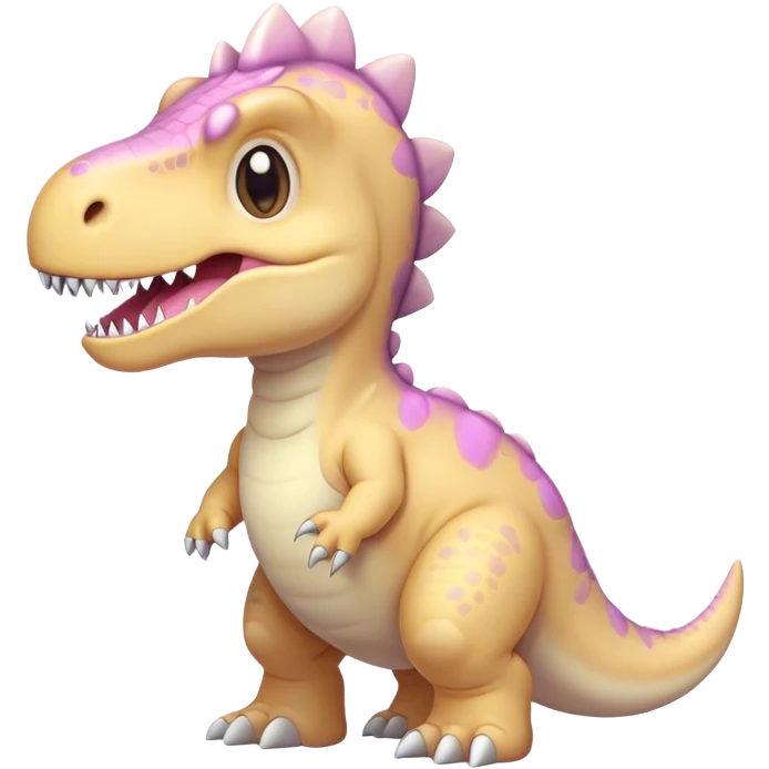 A cute, kawaii style pastel Tyrannosaurus rex emoji