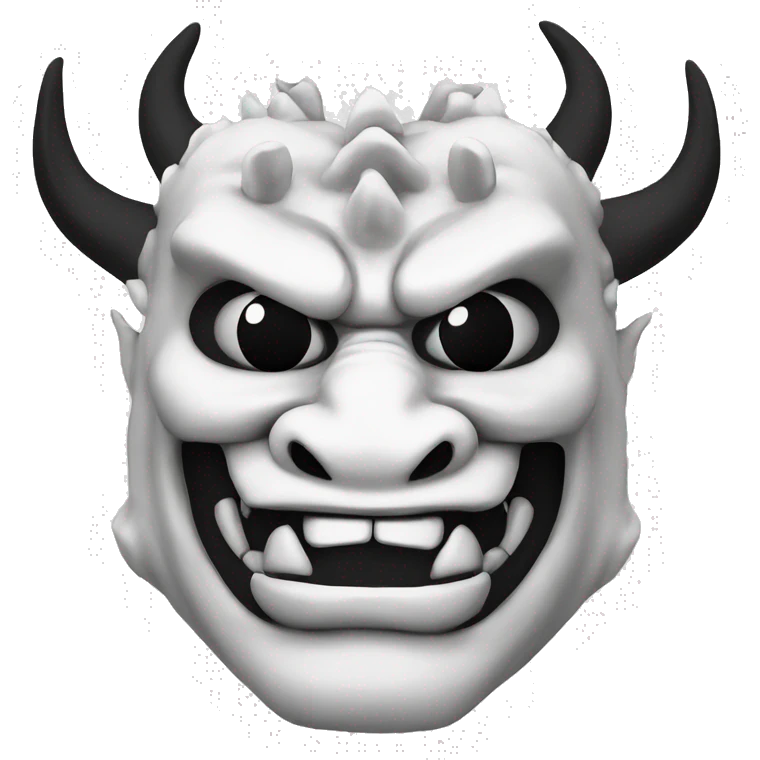 Japanese Dragon Oni Mask. White and Black emoji