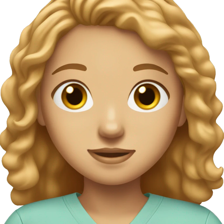 Girl with strawberry blonde & brown eyes in scrubs  emoji