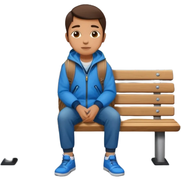 person sitting on a bench at a bus stop emoji