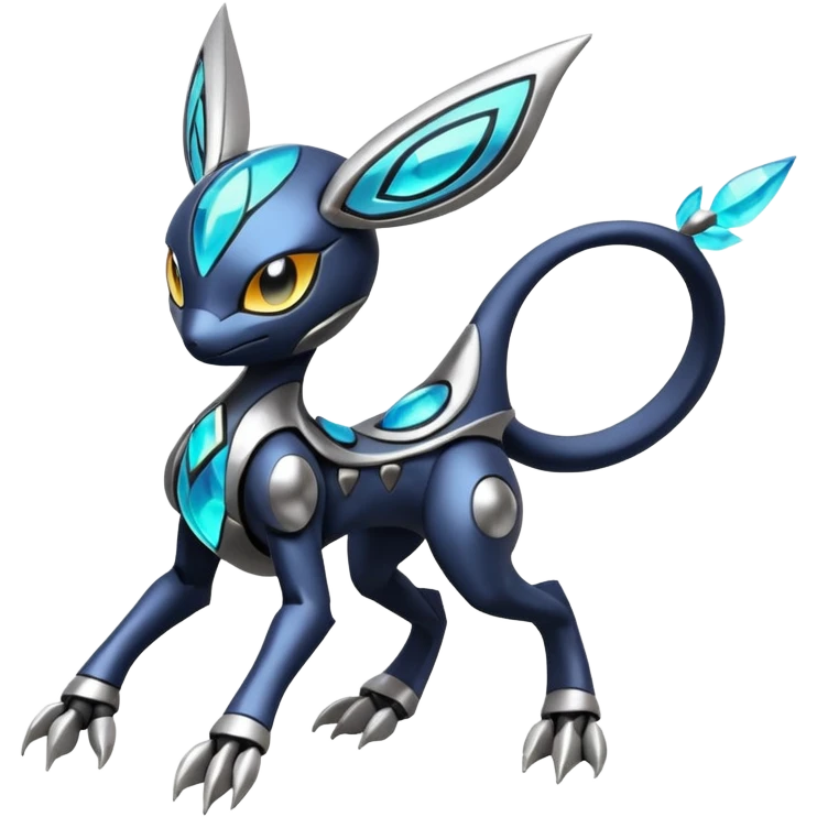 Modern Futuristic Cyber-Meloetta-Greymon-Inteleon-Greninja-Pokémon-Digimon-Fakémon-fusion-hybrid-creature emoji