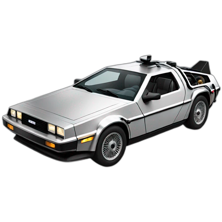 DeLorean driving emoji