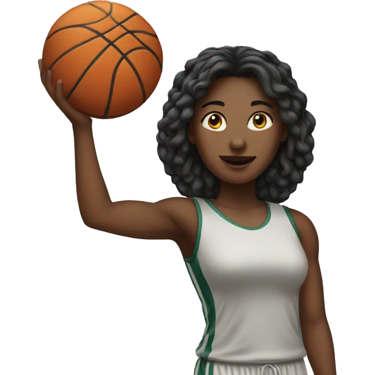 Woman holding basketball emoji