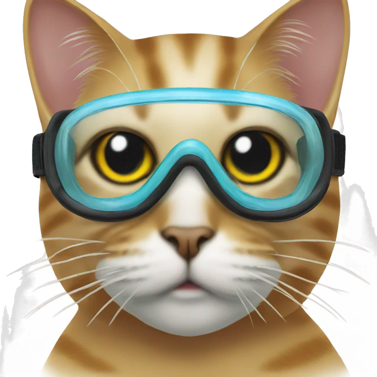 Cat wearing a mask and snorkel  emoji