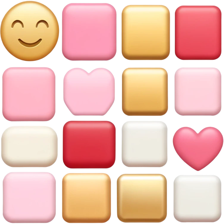 Romantic pink-red-gold-yellow-white pastel lush aesthetic emoji
