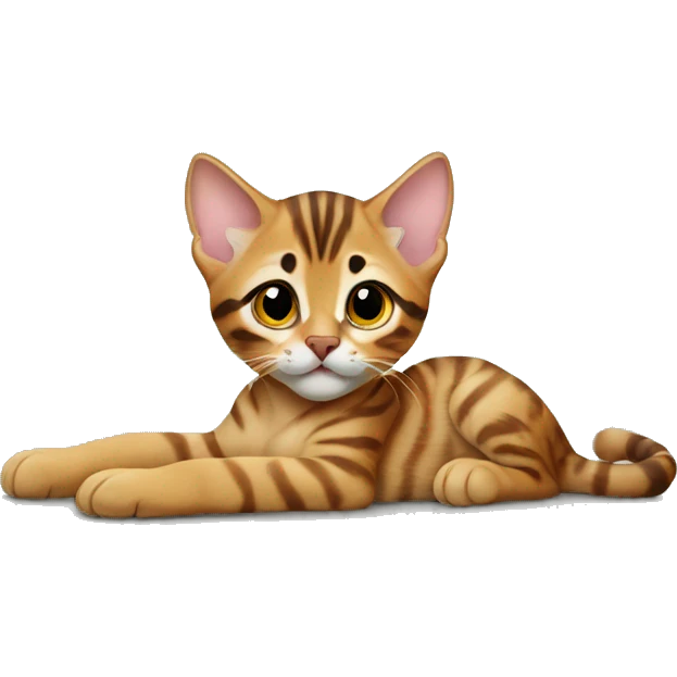 Bengal kitten laying  emoji