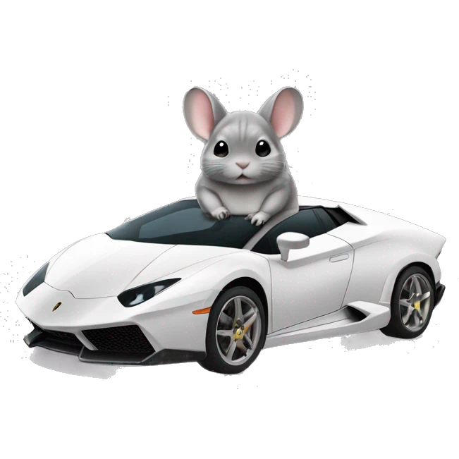 Chinchilla in Lamborghini svj  emoji