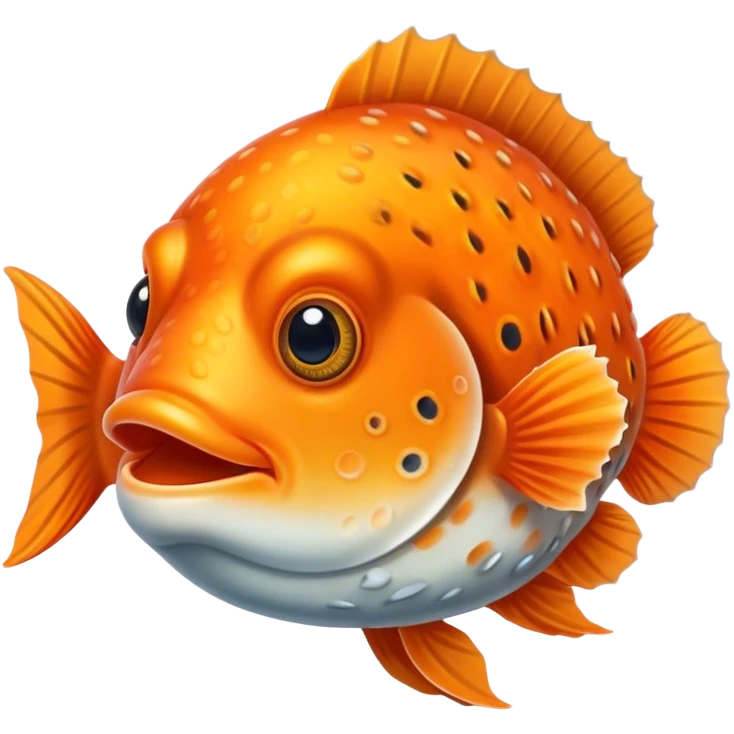 All Orange Pufffish facing forward emoji