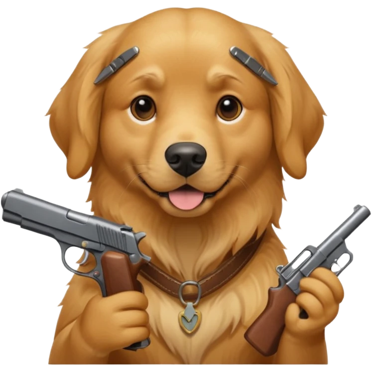 Perro con una pistola emoji