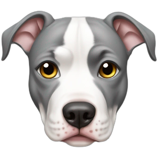 Crying grey and white Pitbull emoji