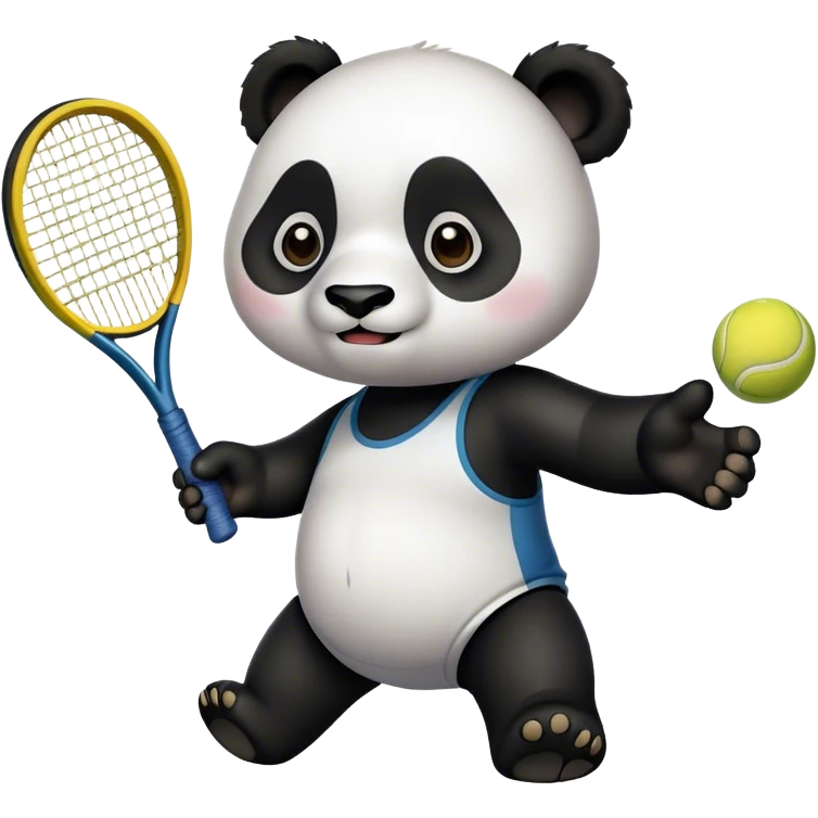 Panda playing tennis  emoji