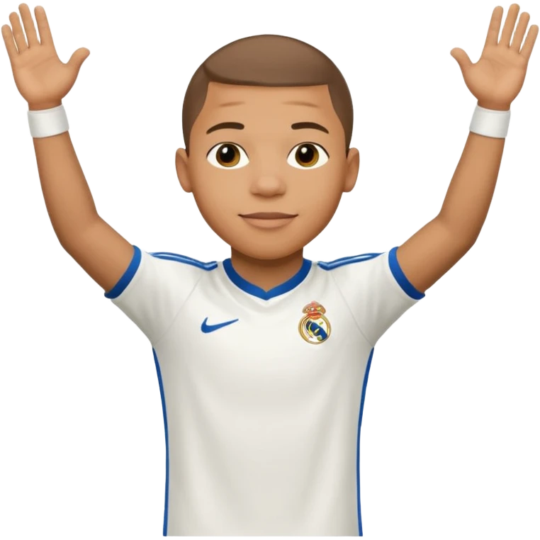 Mbappe hands crossed celebration for Real Madrid emoji