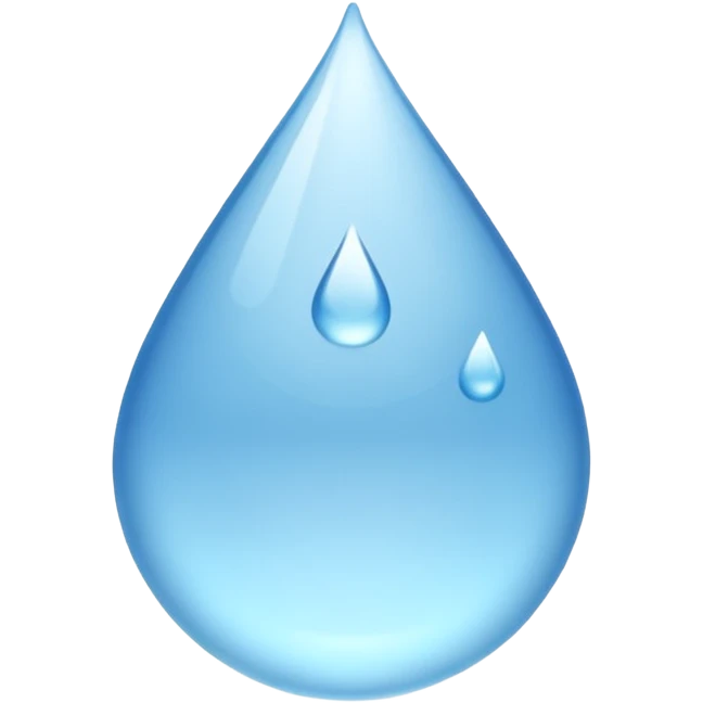 A drop of water in white emoji