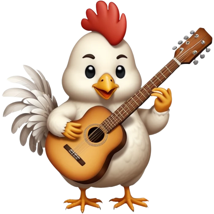 Chicken with a guitar emoji