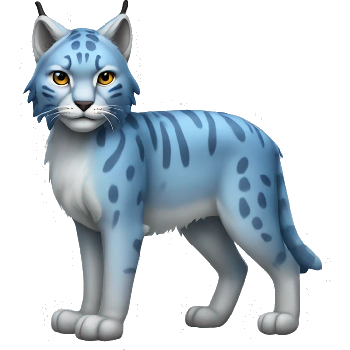 A blue lynx full body emoji