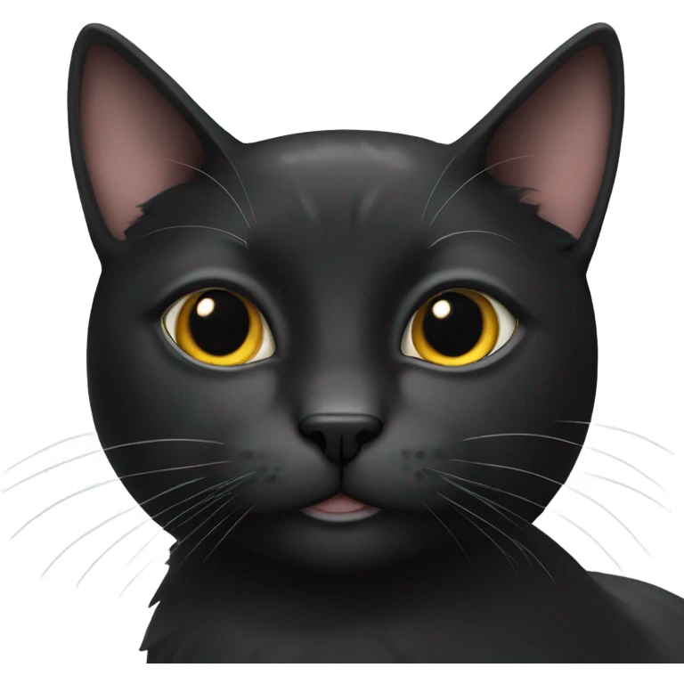 Black cat with a white spot on the forehead emoji