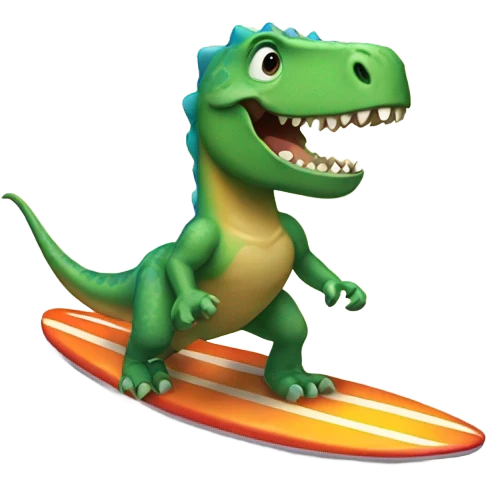 dinosaur riding a surfboard emoji