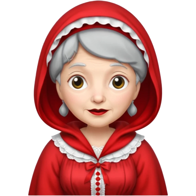 the Big Bad Wolf disguised as Little Red Riding Hood's grandmother emoji