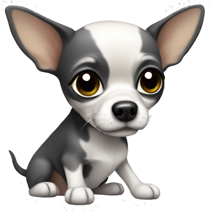 Chihuahua with grey and black color  emoji