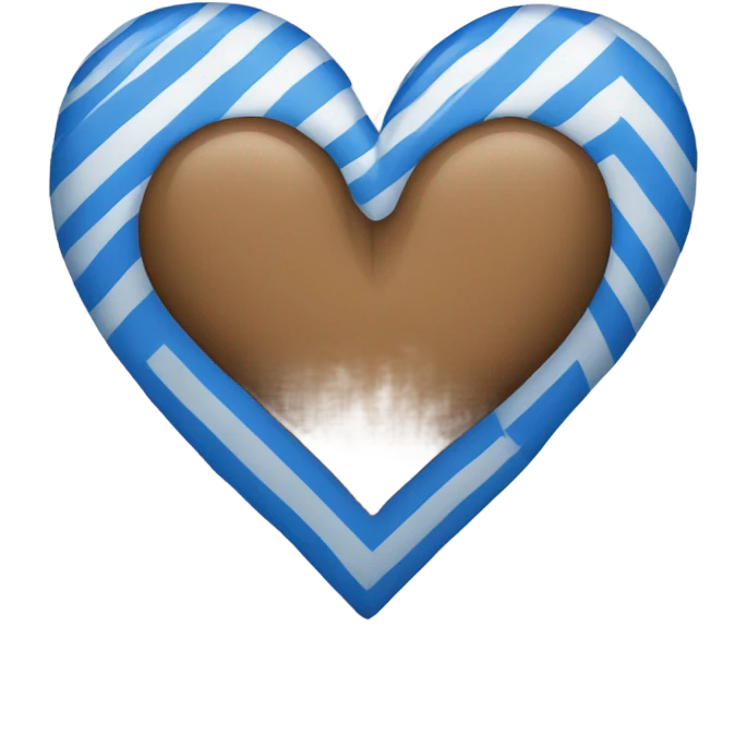 heart with blue and white striped  emoji