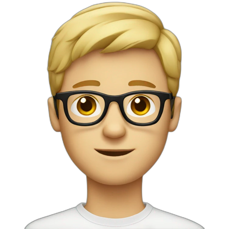 White boy wearing glasses emoji