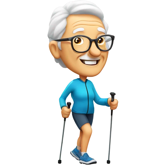 senior Nordic walking for whatsapp emoji